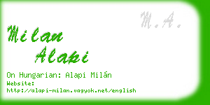 milan alapi business card